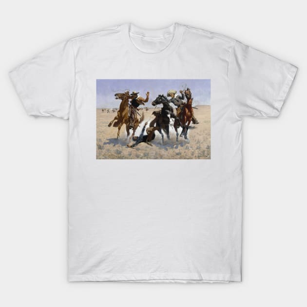 Aiding a Comrade by Frederic Remington T-Shirt by Classic Art Stall